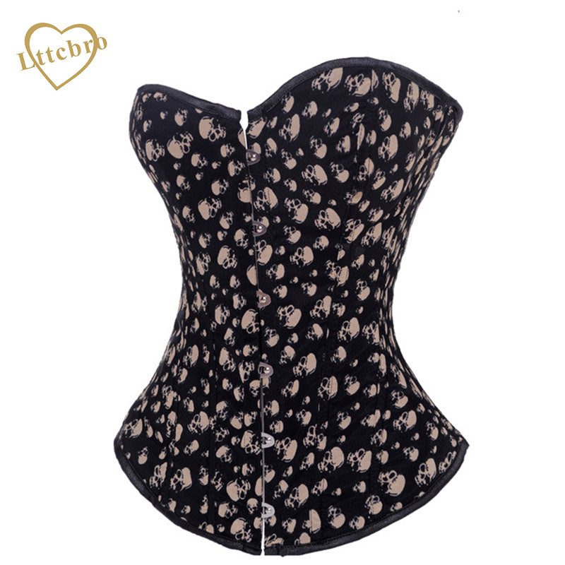 Skull Print Overbust Corset