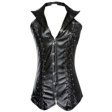 Red or Black Faux Leather Corset Vest & Matching G-String