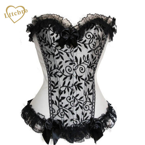 Apricot Vines Velvet Strapless Overbust Corset