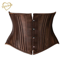 Underbust Corset 26 Steel Boned Corset Short Torso Heavy Duty Waist Trainer Corset for Weight Loss Satin Women
