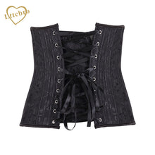 24 Spiral Steel Boned Underbust Corset Black or White Plus Size S-6XL Corselet