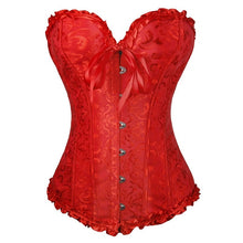 Sweetheart Brocade Overbust Pattern Corset Top with G-String