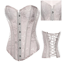Sexy Blue boned Jacquard Sexy Overbust corset