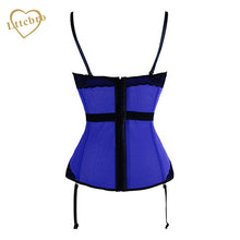 Sexy Lace Bustier Garter With Adjustable Straps and Garters Underwire Padded Bra Cups Mesh Bows Sets