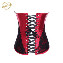 Red Secret Desires Quarter Soft Satin Finish and Black Lace Overlay Cup Underbust Corset Bustier Top