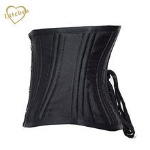 Underbust Corset 26 Steel Boned Corset Short Torso Heavy Duty Waist Trainer Corset for Weight Loss Satin Women