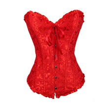 Sweetheart Brocade Overbust Pattern Corset Top with G-String