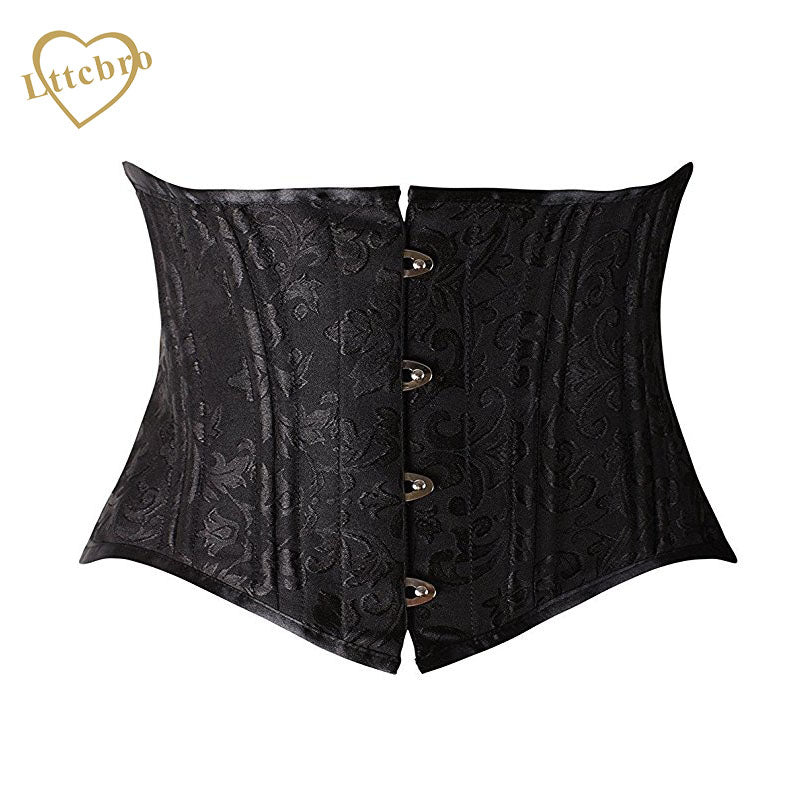 Underbust Corset Women's 26 Steel Boned Heavy Duty Waist Trainer Corset for Weight Loss Brocade