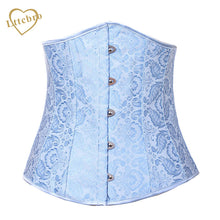 Jacquard Blue Underbust Corsets