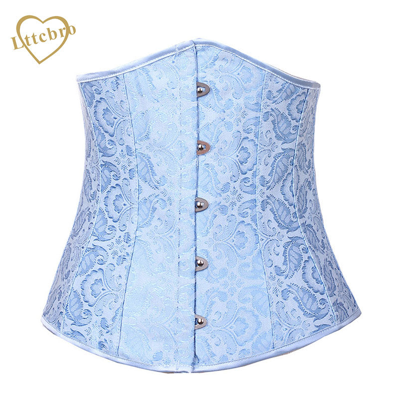 Jacquard Blue Underbust Corsets