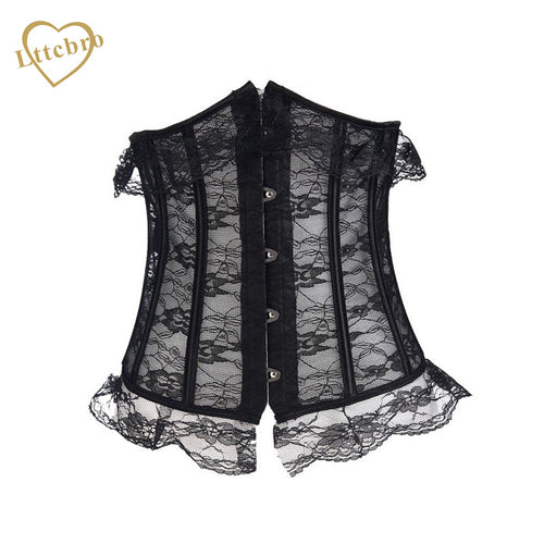 Lace Underbust Corset Summer Breathable Body Shaper Sexy Lace Waist Trainer Girdle Palace Style Slimming Underwear Women 2016
