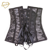 Hot Floral Pattern Underbust Corset Top Sexy Lingerie Wedding corset corpetes e espartilhos sexy Black Seethrough
