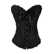 Sweetheart Brocade Overbust Pattern Corset Top with G-String