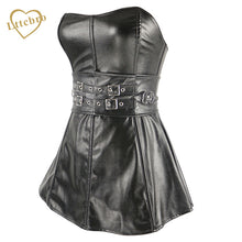 Fashion Faux Leather Corset Dress 2016 New Style Waist Overbust Corsets Lingerie