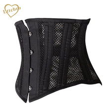Underbust Corset Women's 26 Steel Boned Short Torso Breathable Mesh Waist Cincher Waspie Corset for Weight