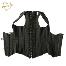 Women's Black Brocade Steel Boned Steampunk Tesla Underbust Corset Waist Cincher Vest S,M,L,XL,XXL,3XL,4XL,5XL,6XL Plus