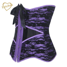 Underbust Corset Top 2016 New Lace Satin Sexy Gothic Beige Steel Boned Corset Bustiers Waist Trainer Slimming Underwear Lingerie