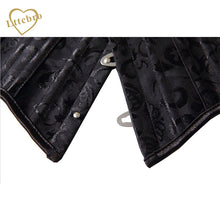 24 Spiral Steel Boned Underbust Corset Black or White Plus Size S-6XL Corselet