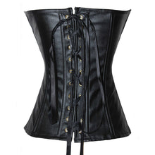 Black Zipper Leather Corset