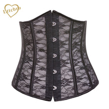 Hot Floral Pattern Underbust Corset Top Sexy Lingerie Wedding corset corpetes e espartilhos sexy Black Seethrough
