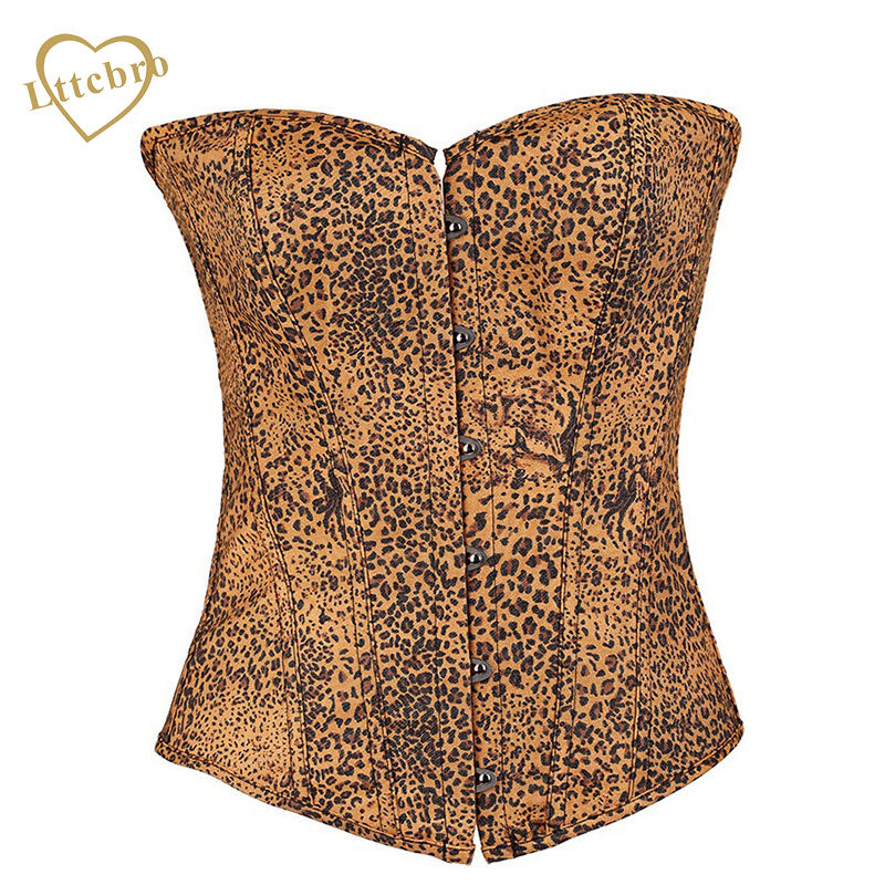 Women's Leopard Overbust corsets