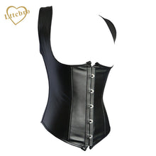 Black Faux Leather Corset Waist Sexy Underbust Corset Vest Plus Size 6XL Body Shaper Corselet Waist Trimmer