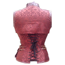 Brown Brocade Steel Bones Steampunk Overbust Corsets