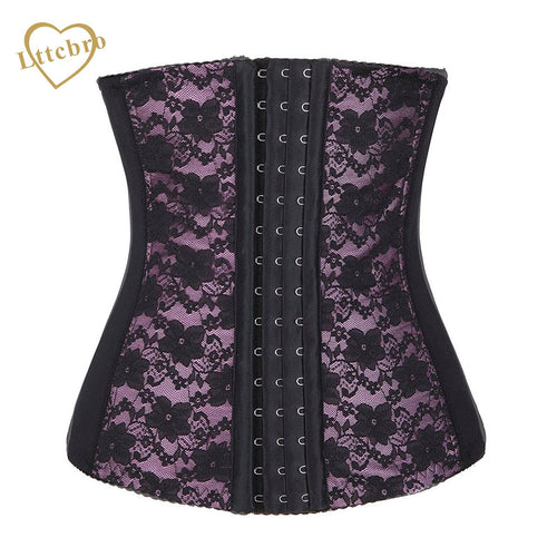 Women's Lace Decorate 9 Steel Boned Underbust Corset Waist Cincher