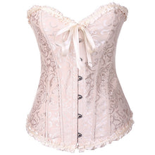 Sweetheart Brocade Overbust Pattern Corset Top with G-String