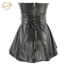Fashion Faux Leather Corset Dress 2016 New Style Waist Overbust Corsets Lingerie