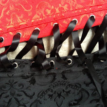 Black and Red Brocade Zipper Corset