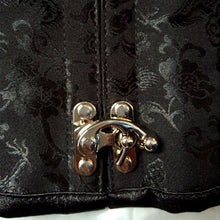 Black Buckle Steampunk Overbust Corset with Buckles Busk Closure Strong Corset Cord Lacing Back and Modesty Panel