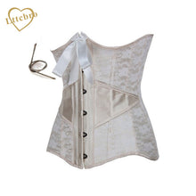 Underbust Corset Top 2016 New Lace Satin Sexy Gothic Beige Steel Boned Corset Bustiers Waist Trainer Slimming Underwear Lingerie