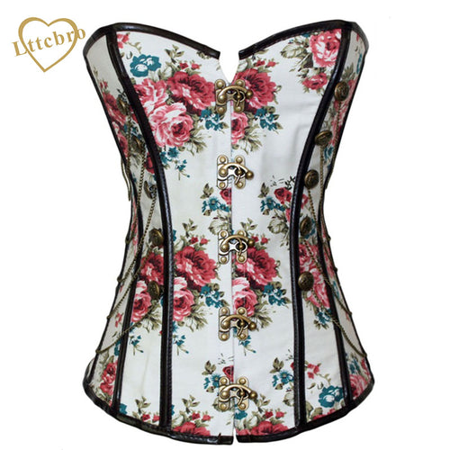 Steampunk Corset and Bustiers Floral Thumbnail Stud Military Inspired Cheaper price