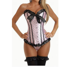 Red Burlesque Polka Dot Overbust Corset