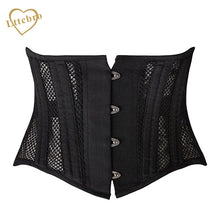 Underbust Corset Women's 26 Steel Boned Short Torso Breathable Mesh Waist Cincher Waspie Corset for Weight