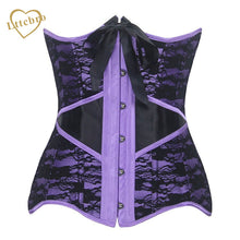 Underbust Corset Top 2016 New Lace Satin Sexy Gothic Beige Steel Boned Corset Bustiers Waist Trainer Slimming Underwear Lingerie