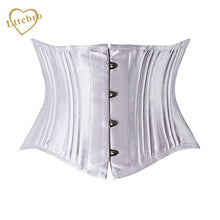 Underbust Corset 26 Steel Boned Corset Short Torso Heavy Duty Waist Trainer Corset for Weight Loss Satin Women