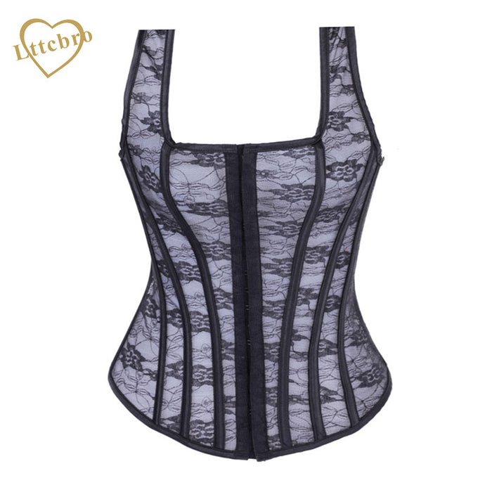 Black Lace Halter Corset