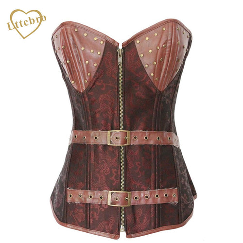Fashion Sexy Retro Steampunk Waist Gothic Corsets Women Corset Vest Synthetic Leather Print Bustiers for Gifts