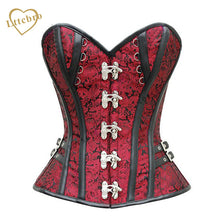 Steampunk Corsets Bustier Top Gothic Halloween Waist Corsets Corselet Overbust Waist Trainer Body Shaper Leather Trim