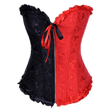 Black and Red Brocade Zipper Corset