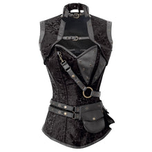 Brown Brocade Steel Bones Steampunk Overbust Corsets
