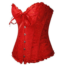 Sweetheart Brocade Overbust Pattern Corset Top with G-String