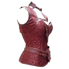 Brown Brocade Steel Bones Steampunk Overbust Corsets