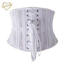 Underbust Corset Women's 26 Steel Boned Short Torso Breathable Mesh Waist Cincher Waspie Corset for Weight