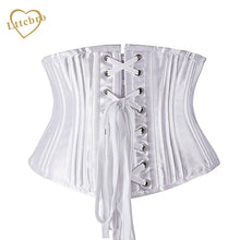 Underbust Corset 26 Steel Boned Corset Short Torso Heavy Duty Waist Trainer Corset for Weight Loss Satin Women