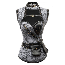 Brown Brocade Steel Bones Steampunk Overbust Corsets